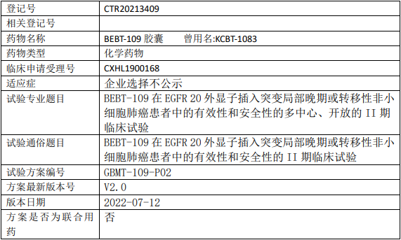 BEBT-109临床试验