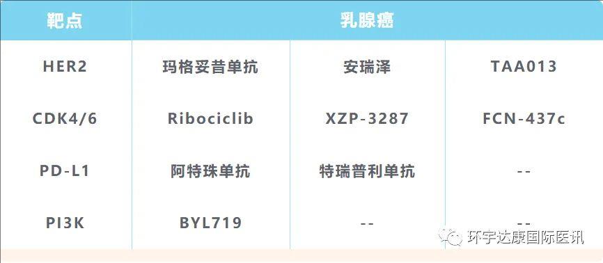 乳腺癌基因突变靶点及靶向药