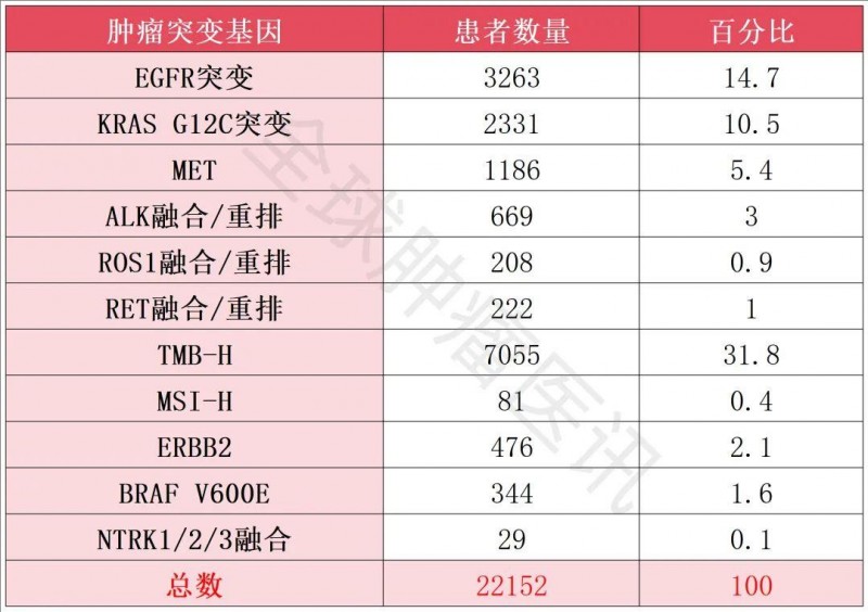 非小细胞肺癌基因突变及概率