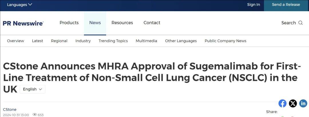 肺癌4年生存率提高15%!刚刚首个国产PD-L1新药-舒格利单抗闯英成功