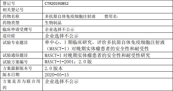 MASCT-I临床试验信息