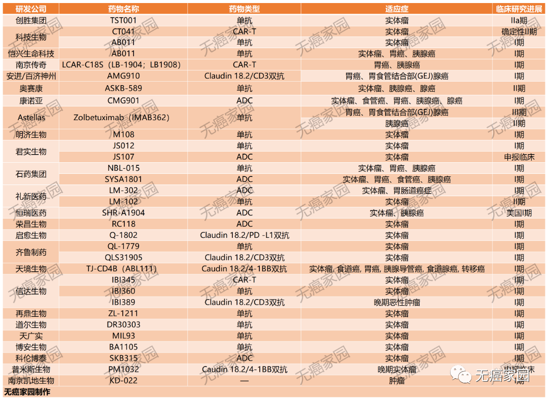 Claudin18.2靶点的CAR-T细胞免疫疗法