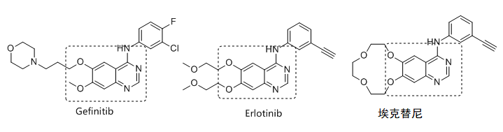 第一代TKI药物分子结构