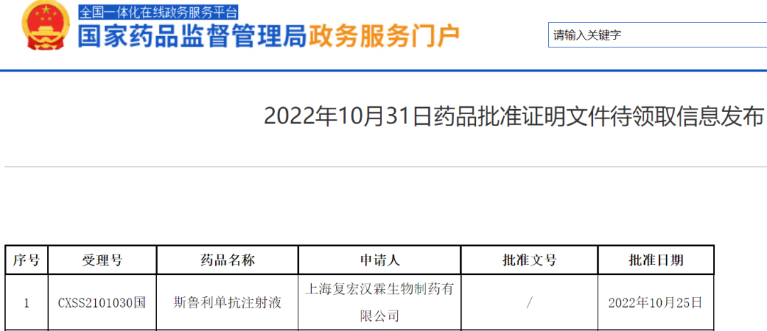 斯鲁利单抗获批用于非小细胞肺癌一线治疗