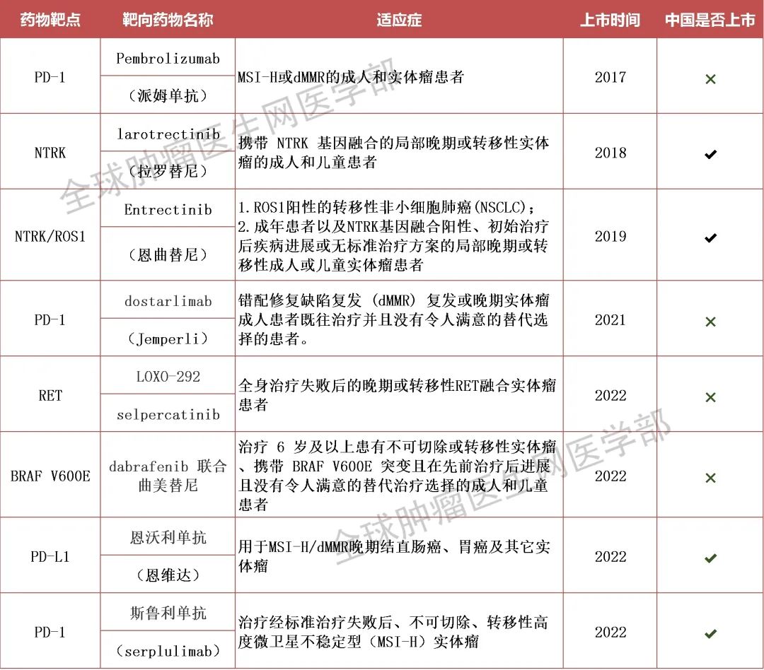 2022全球10款不限癌种靶向药获批!4款明星药登陆中国